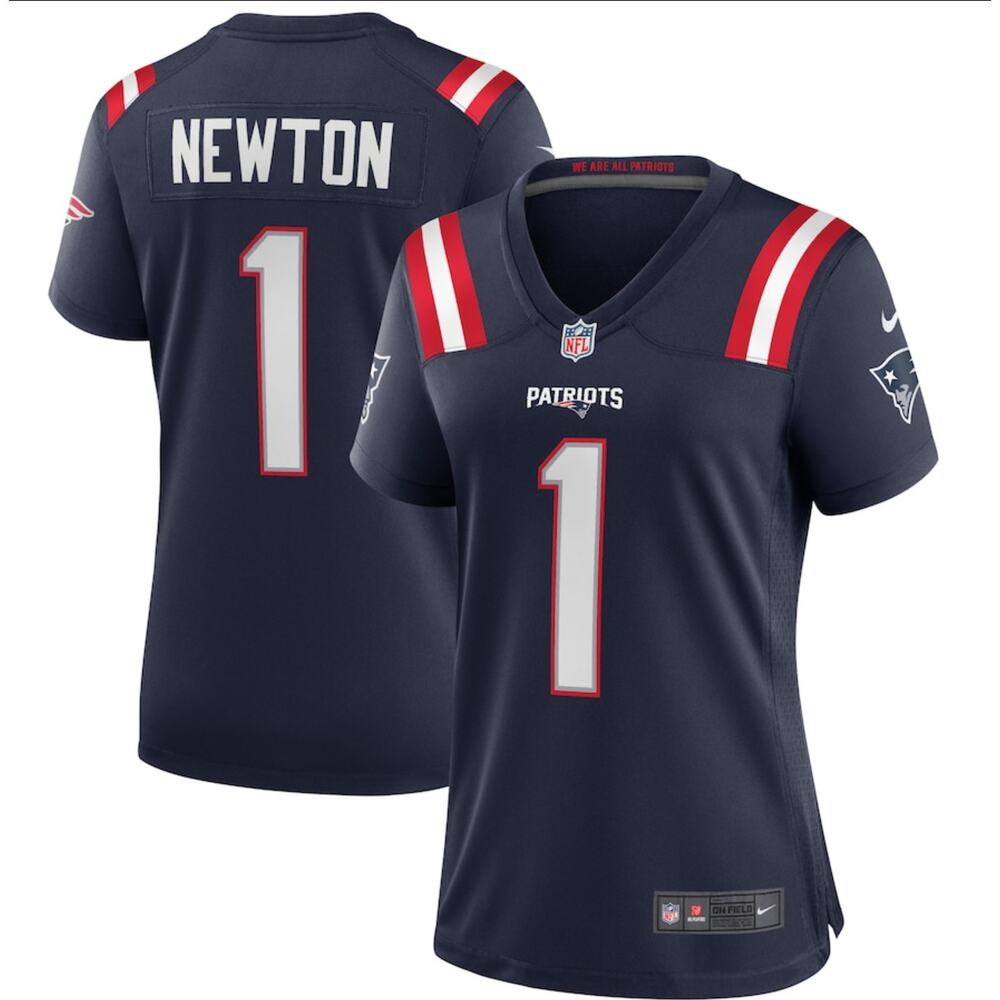 Nike On Field NFL Football Jersey England Patriots 1 Cam Newton Women's Size XL